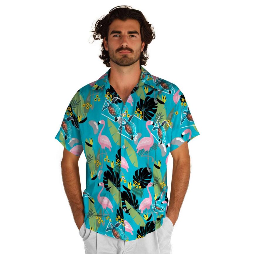 Turtle Pink Flamingo Hawaiian Shirt New Arrival