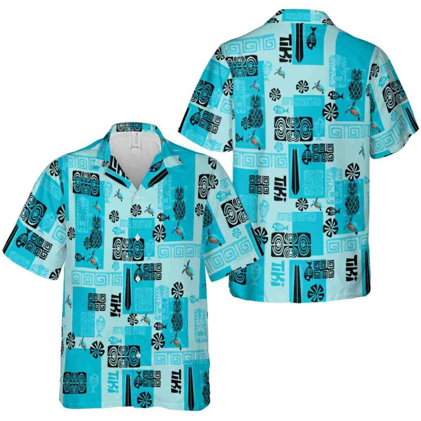 Turtle Tiki Motifs Hawaiian Shirt Premium grade