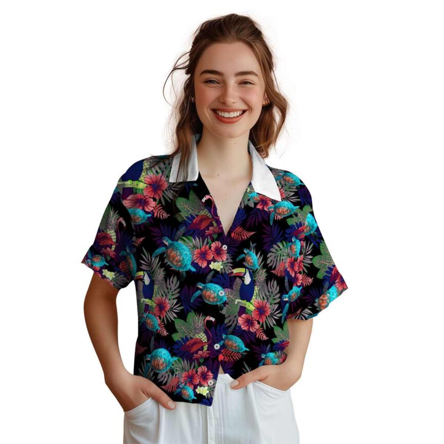 Turtle Tropical Bird Hawaiian Shirt Top rated