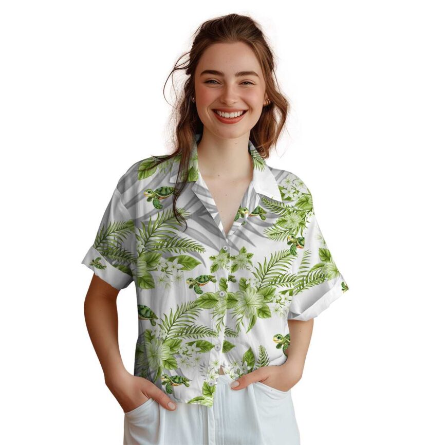 Turtle Tropical Blossom Hawaiian Shirt Top rated