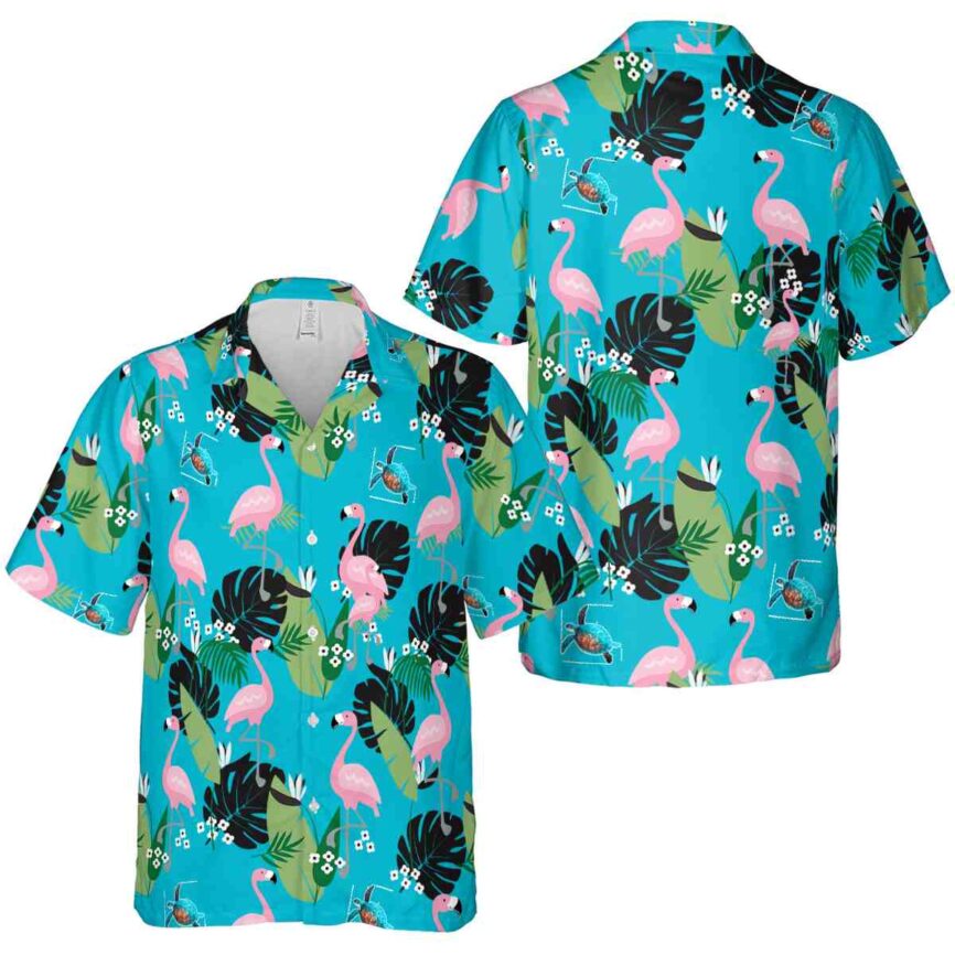 Turtle Tropical Flamingo Hawaiian Shirt Premium grade