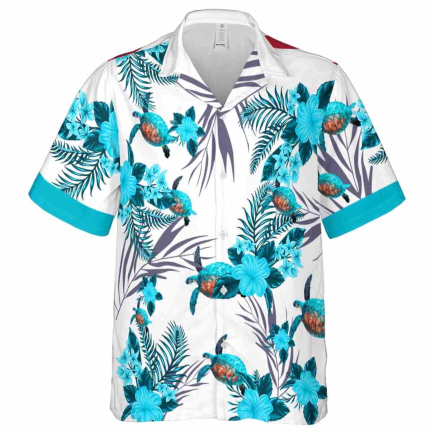 Turtle US Flag Floral Hawaiian Shirt Fashion forward