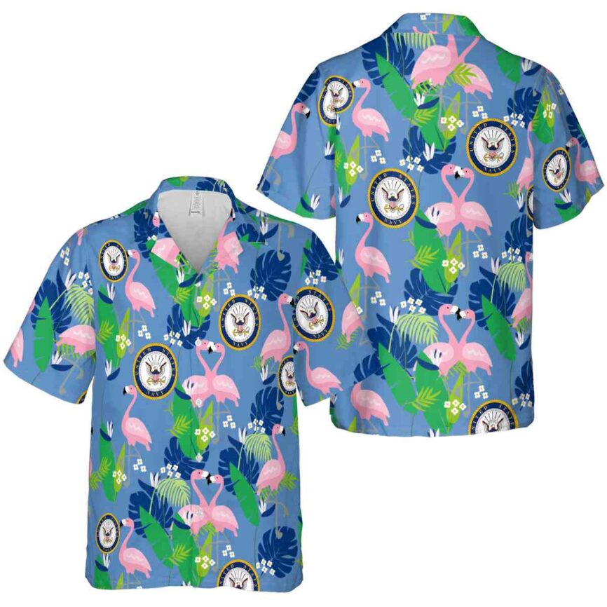US Navy Flamingo Leaf Hawaiian Shirt Premium grade