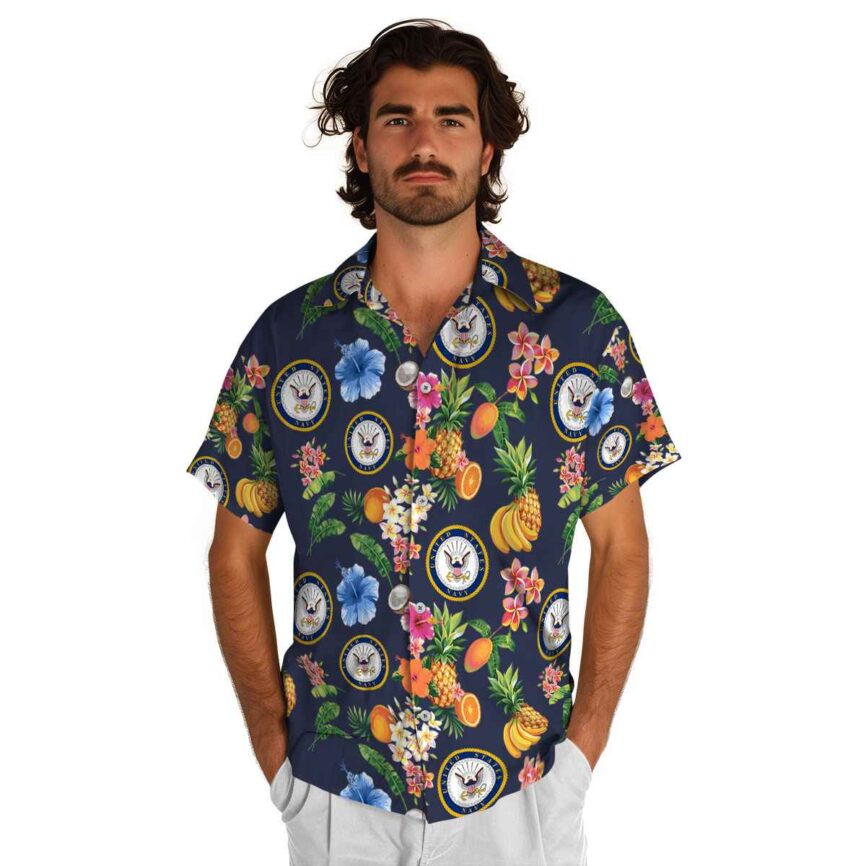 US Navy Fruit Pattern Hawaiian Shirt New Arrival
