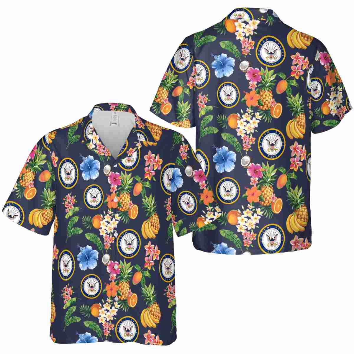 US Navy Fruit Pattern Hawaiian Shirt Premium grade US Navy Fruit Pattern Hawaiian Shirt Premium grade