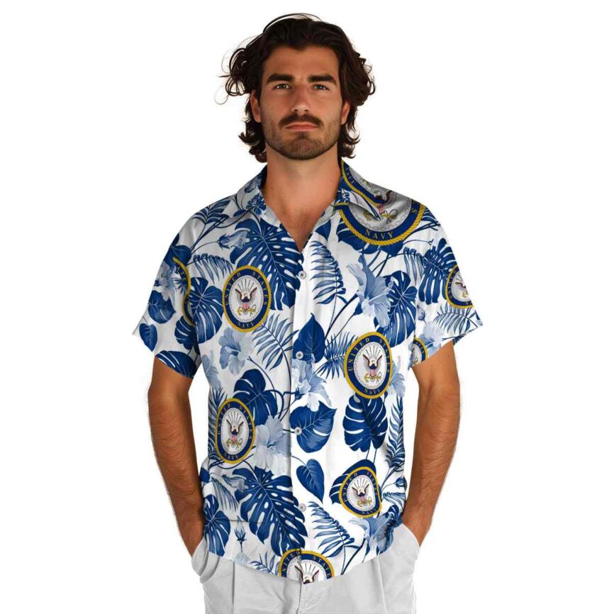 US Navy Leaf Pattern Hawaiian Shirt New Arrival