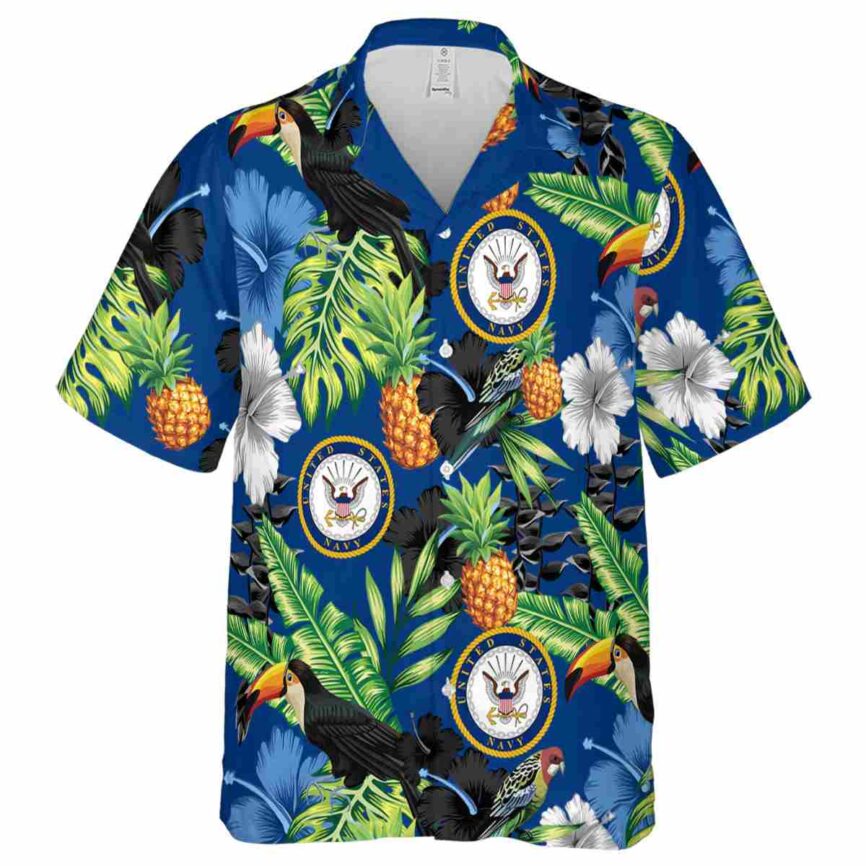 US Navy Leafy Toucan Hawaiian Shirt Fashion forward