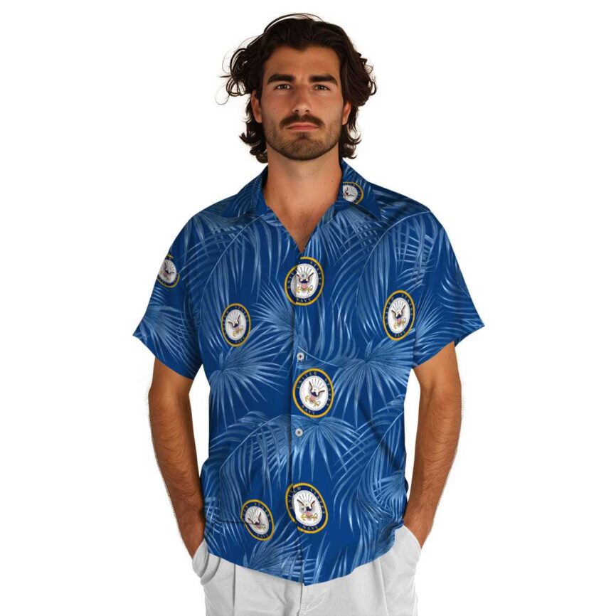 US Navy Palm Frond Hawaiian Shirt New Arrival
