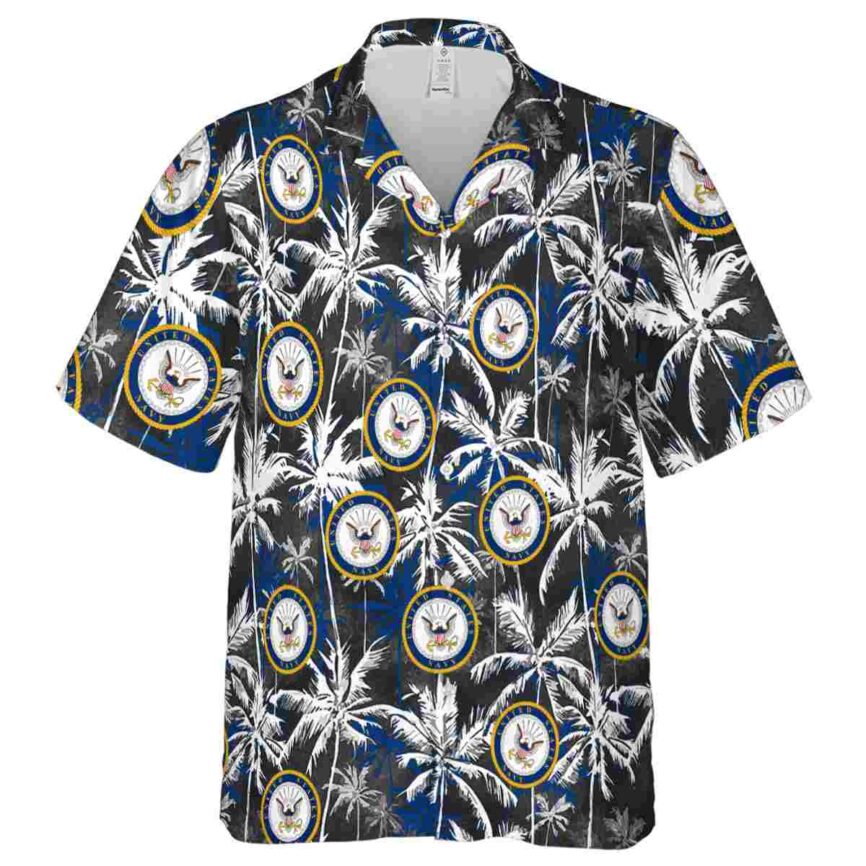 US Navy Palm Themed Hawaiian Shirt Fashion forward