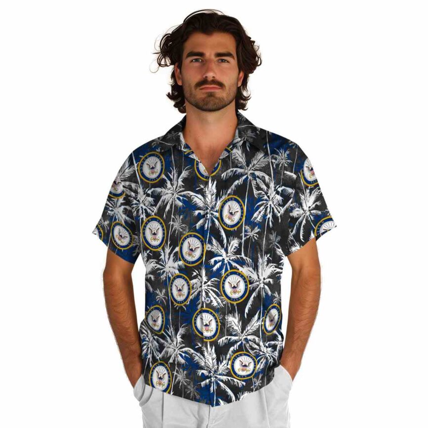 US Navy Palm Themed Hawaiian Shirt New Arrival