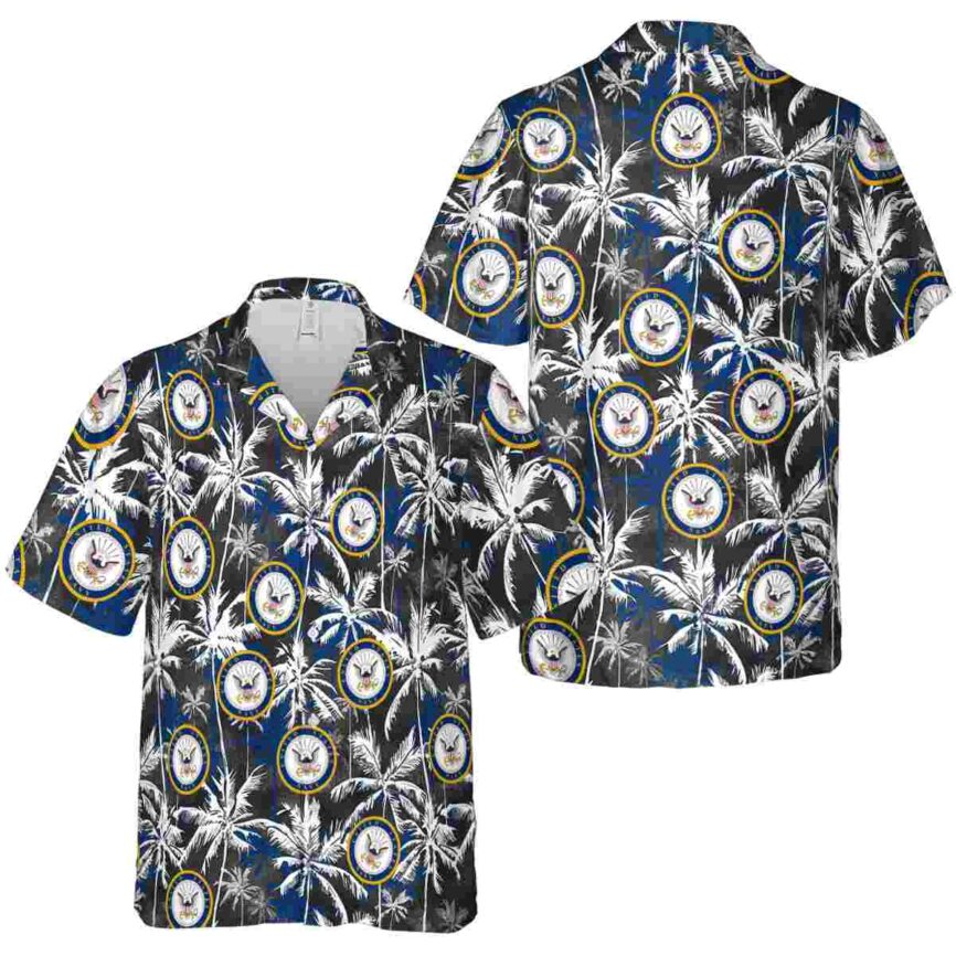US Navy Palm Themed Hawaiian Shirt Premium grade