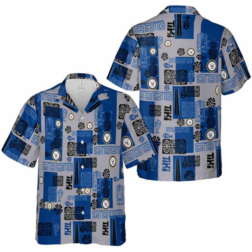 US Navy Tiki Motifs Hawaiian Shirt Premium grade