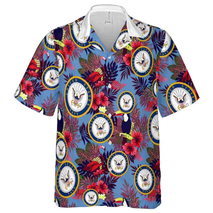 US Navy Tropical Bird Hawaiian Shirt Fashion forward