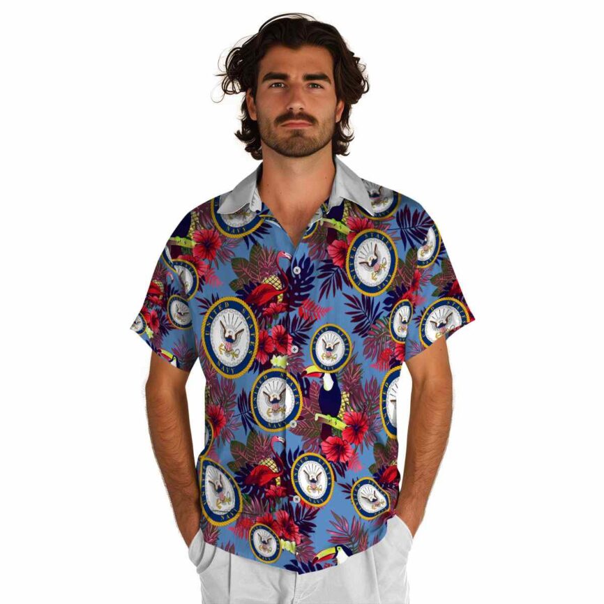 US Navy Tropical Bird Hawaiian Shirt New Arrival