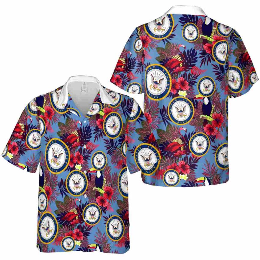 US Navy Tropical Bird Hawaiian Shirt Premium grade