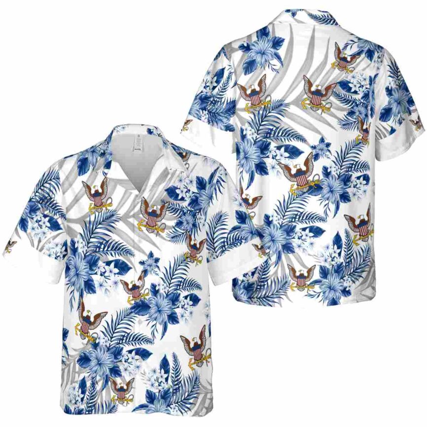 US Navy Tropical Blossom Hawaiian Shirt Premium grade