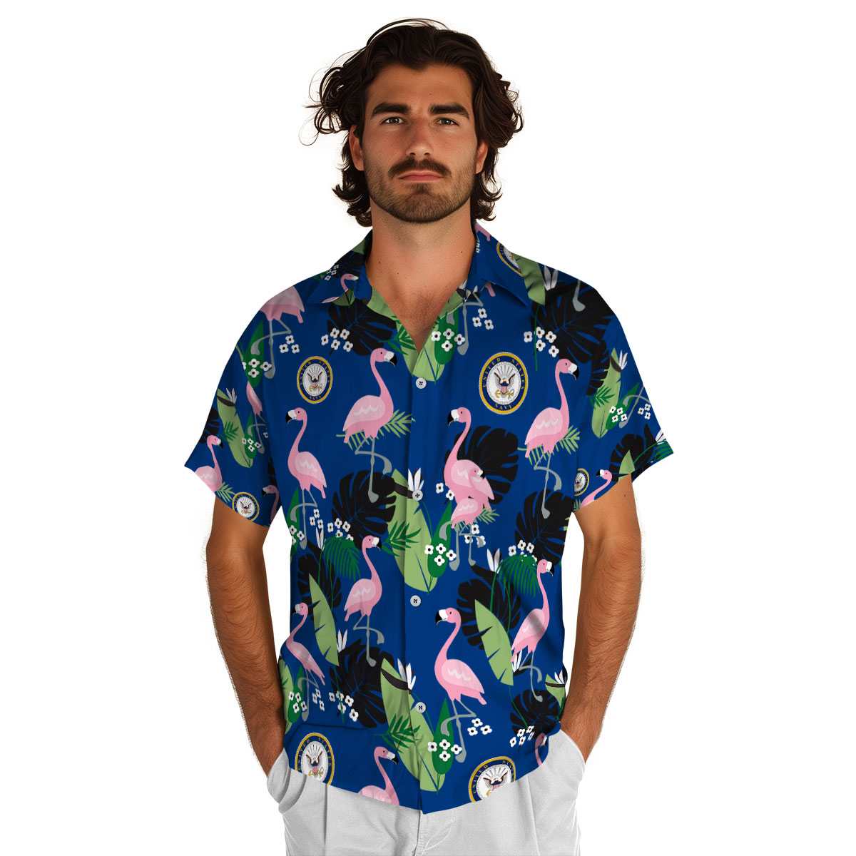 US Navy Tropical Flamingo Hawaiian Shirt New Arrival US Navy Tropical Flamingo Hawaiian Shirt New Arrival