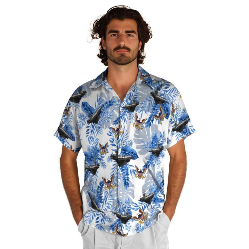 US Navy Tropical Fronds Hawaiian Shirt New Arrival