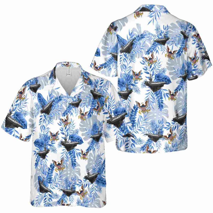 US Navy Tropical Fronds Hawaiian Shirt Premium grade