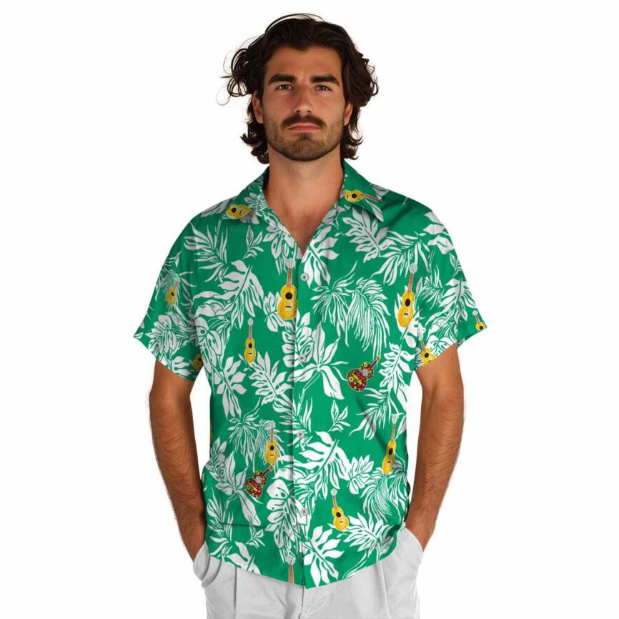 Ukulele Bold Foliage Hawaiian Shirt New Arrival