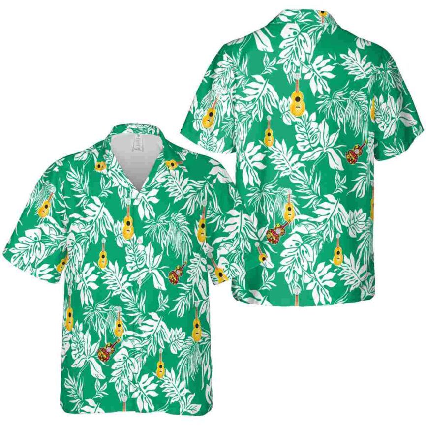 Ukulele Bold Foliage Hawaiian Shirt Premium grade