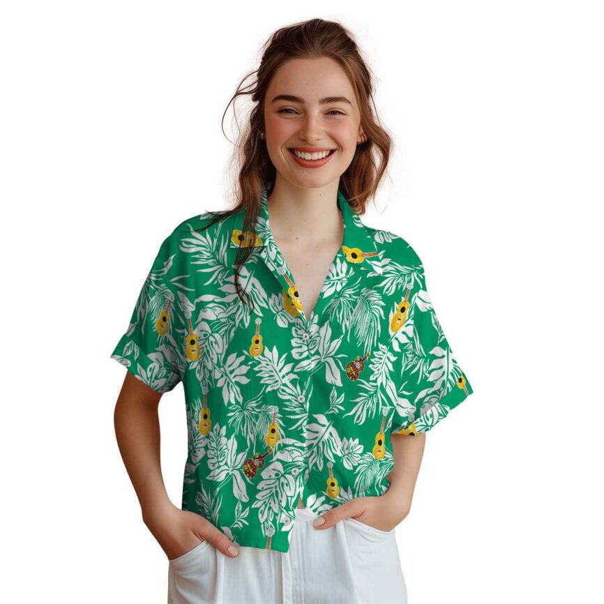 Ukulele Bold Foliage Hawaiian Shirt Top rated