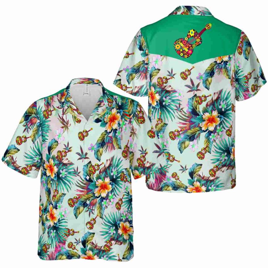 Ukulele Floral Burst Hawaiian Shirt Premium grade