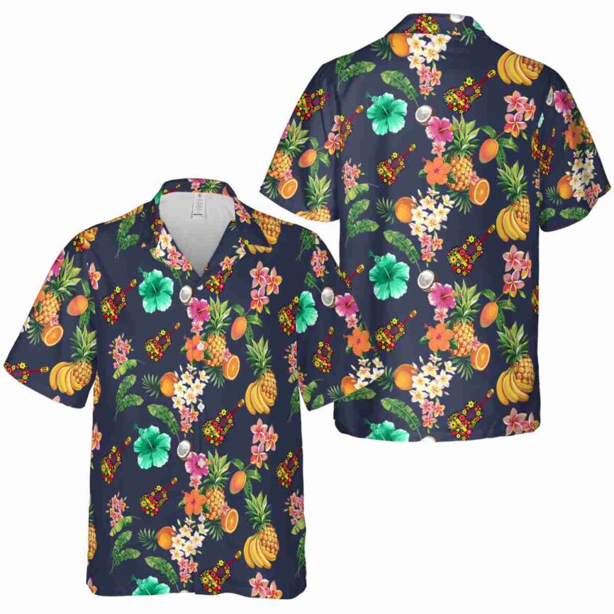 Ukulele Fruit Pattern Hawaiian Shirt Premium grade