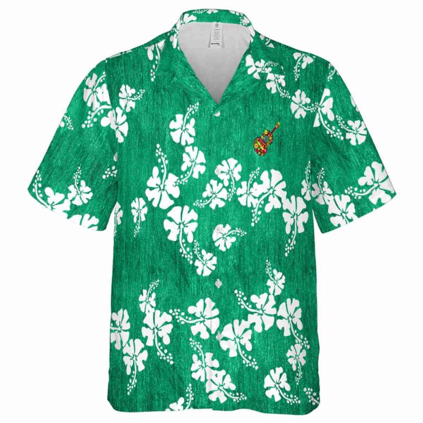 Ukulele Hibiscus Blossom Hawaiian Shirt Fashion forward