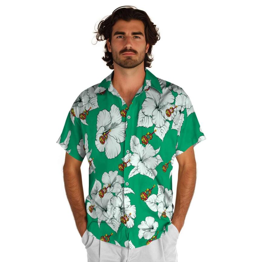 Ukulele Hibiscus Flower Hawaiian Shirt New Arrival