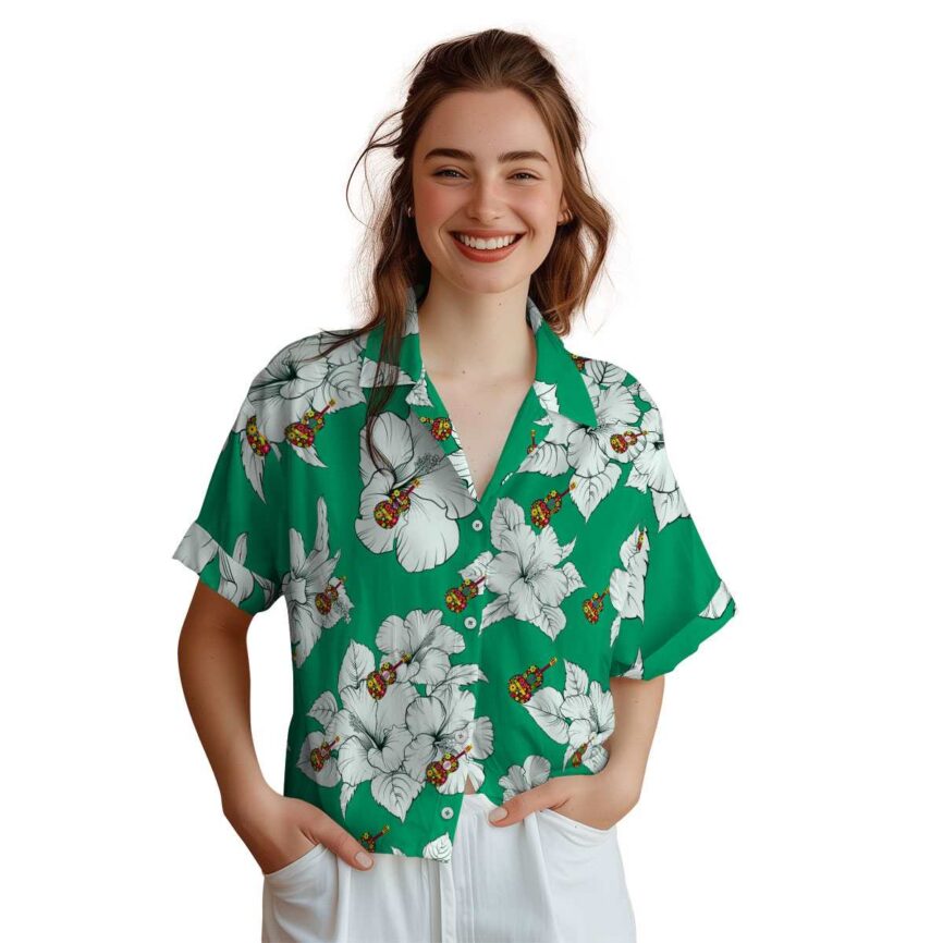 Ukulele Hibiscus Flower Hawaiian Shirt Top rated