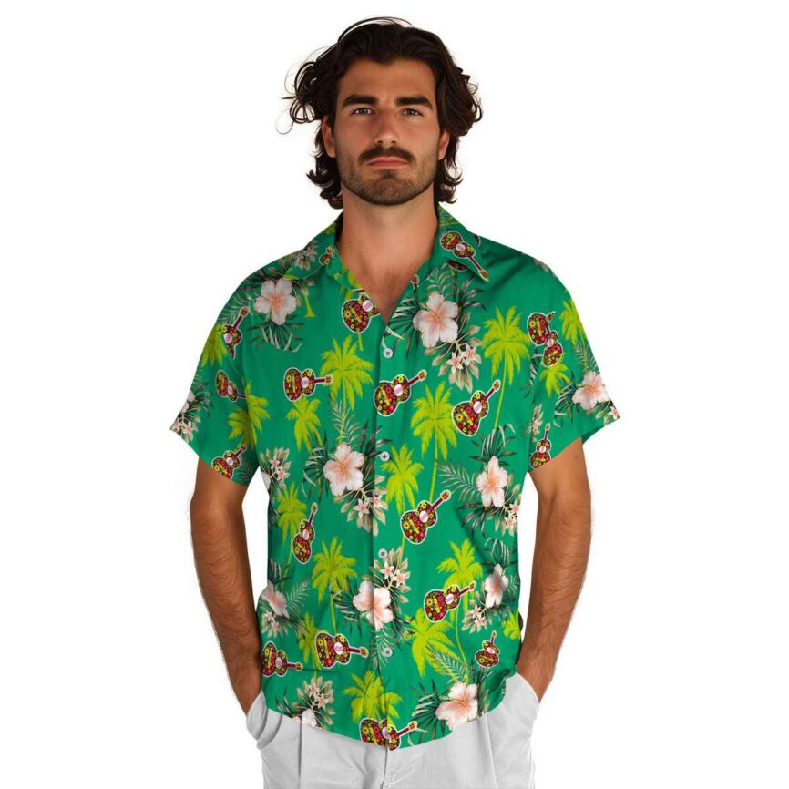 Ukulele Hibiscus Palm Hawaiian Shirt New Arrival