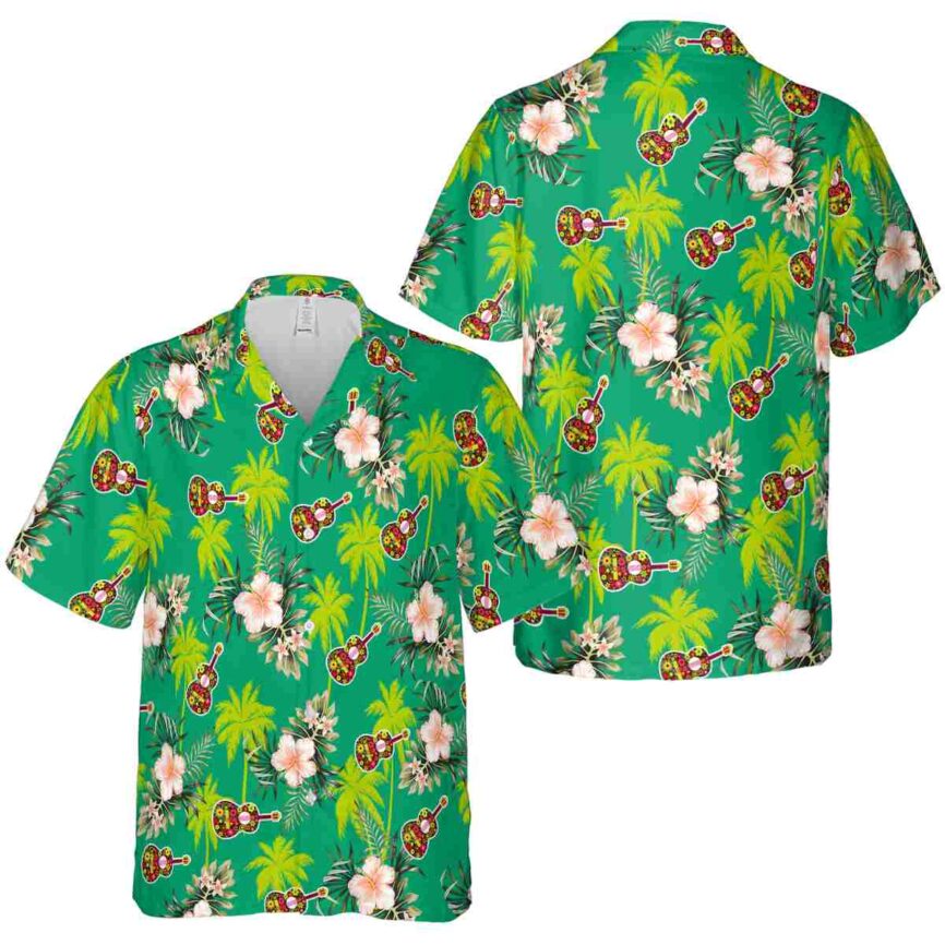 Ukulele Hibiscus Palm Hawaiian Shirt Premium grade
