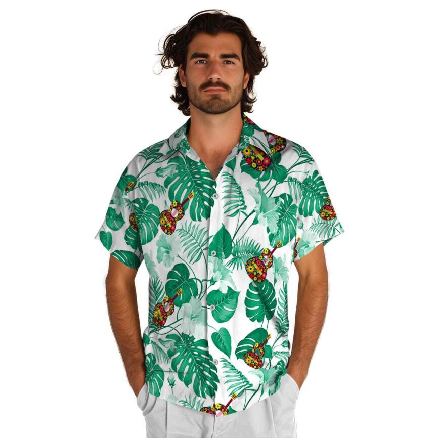 Ukulele Leaf Pattern Hawaiian Shirt New Arrival