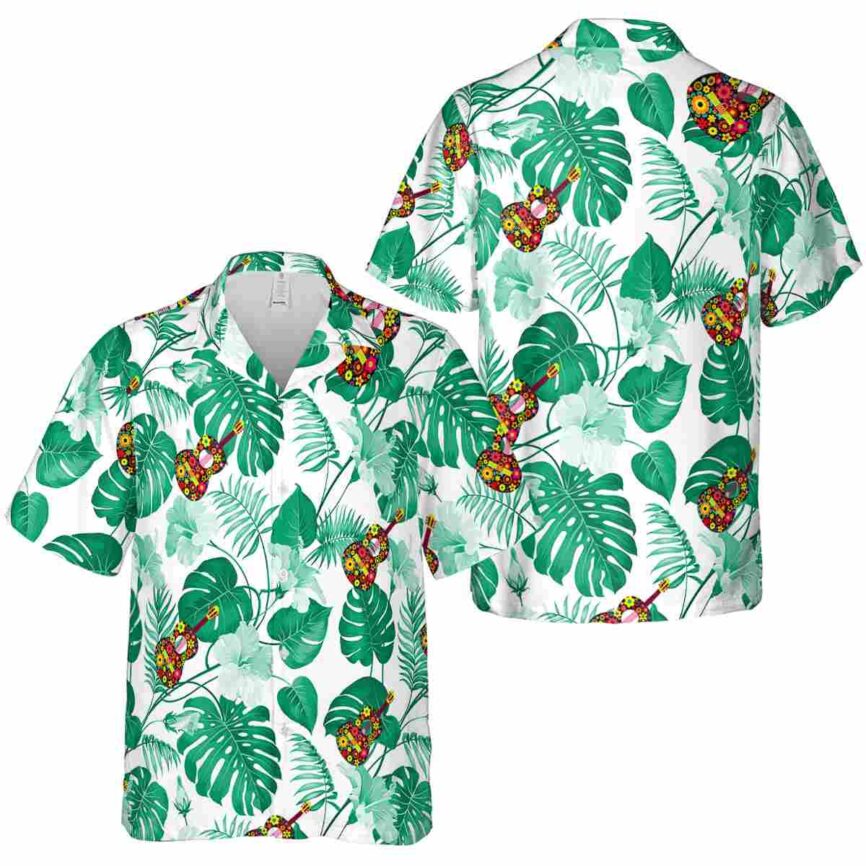 Ukulele Leaf Pattern Hawaiian Shirt Premium grade