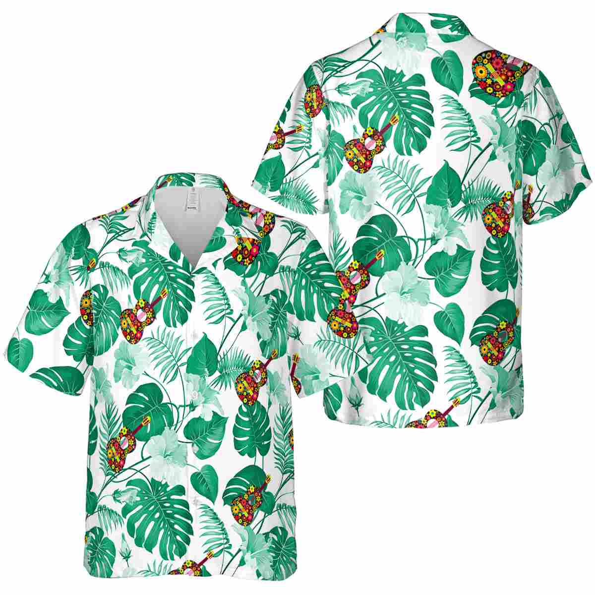 Ukulele Leaf Pattern Hawaiian Shirt Premium grade Ukulele Leaf Pattern Hawaiian Shirt Premium grade