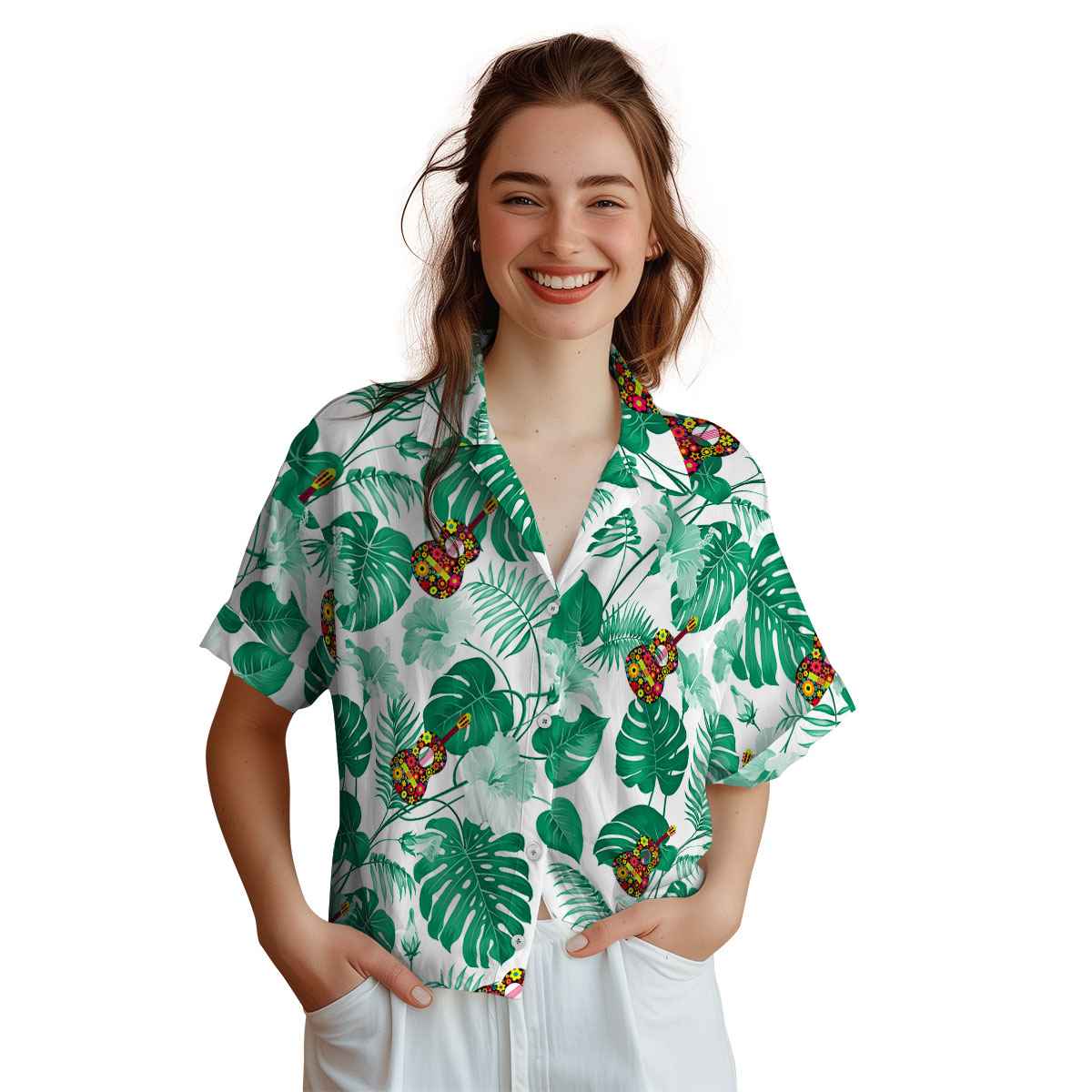 Ukulele Leaf Pattern Hawaiian Shirt Top rated Ukulele Leaf Pattern Hawaiian Shirt Top rated