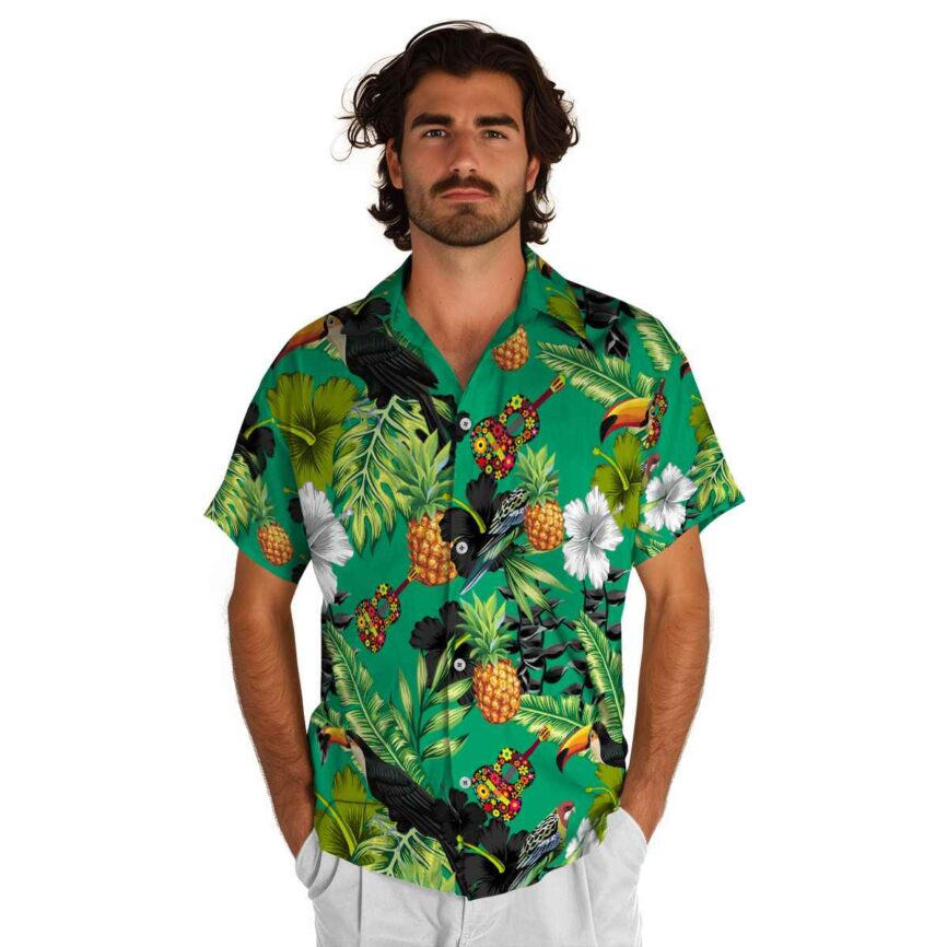 Ukulele Leafy Toucan Hawaiian Shirt New Arrival