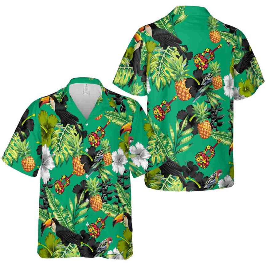 Ukulele Leafy Toucan Hawaiian Shirt Premium grade