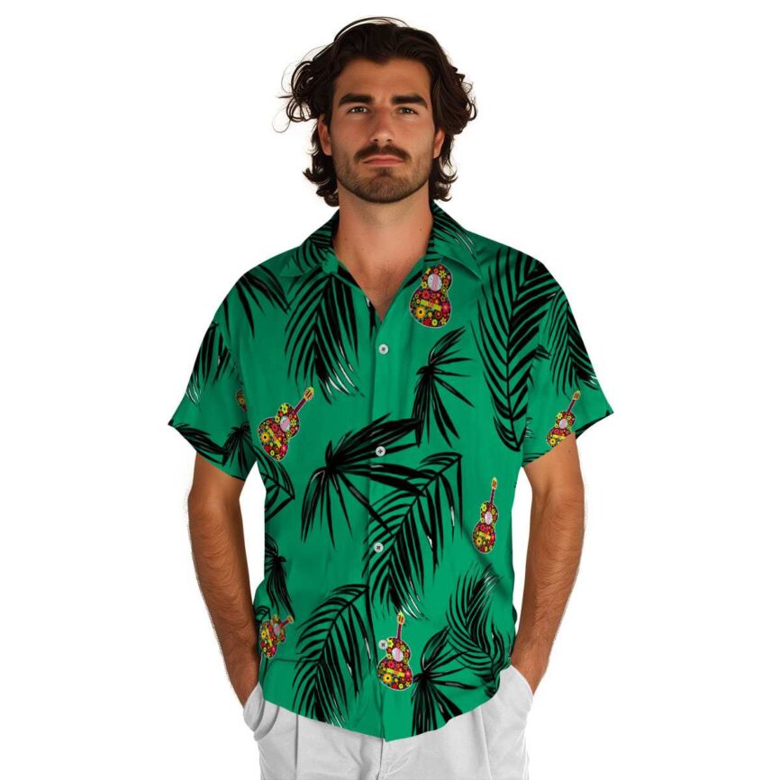 Ukulele Monochrome Palm Hawaiian Shirt New Arrival