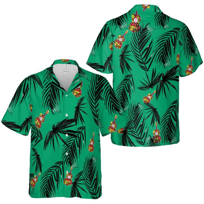 Ukulele Monochrome Palm Hawaiian Shirt Premium grade