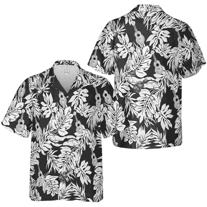Ukulele Monstera Foliage Hawaiian Shirt Premium grade