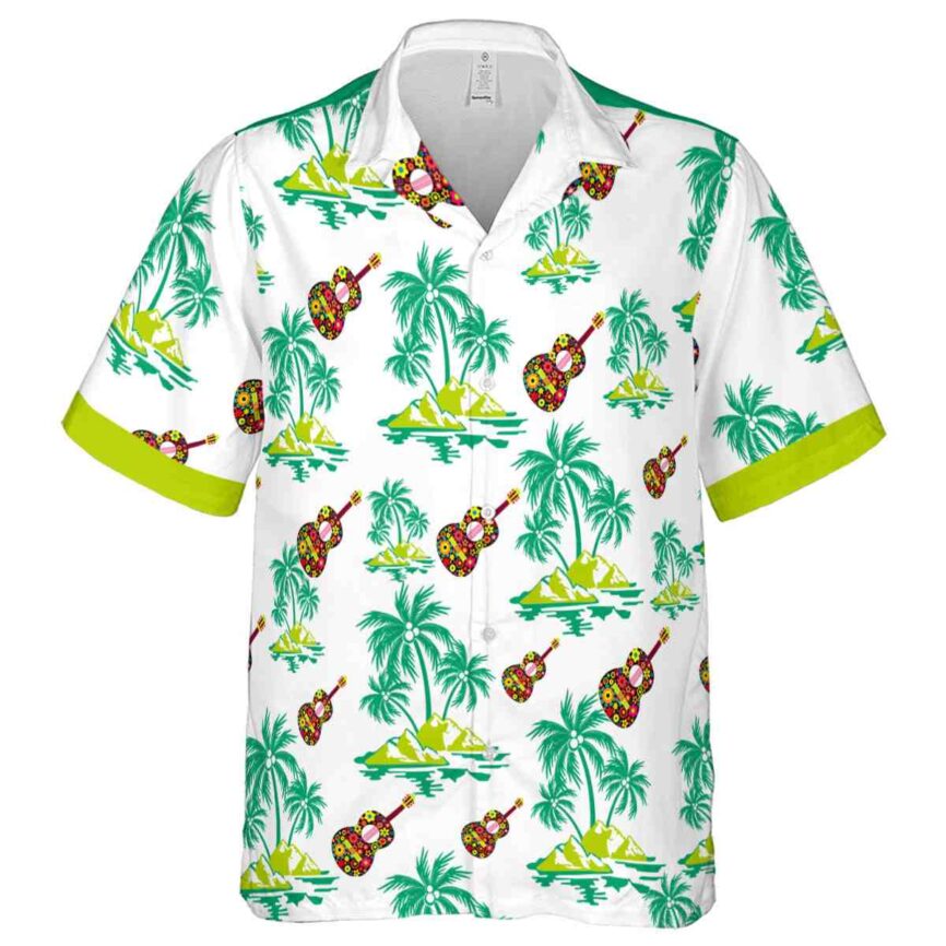 Ukulele Palm Island Graphic Hawaiian Shirt Fashion forward