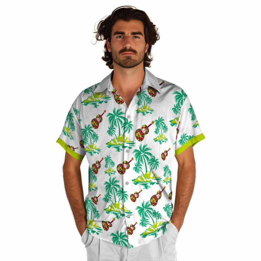 Ukulele Palm Island Graphic Hawaiian Shirt New Arrival