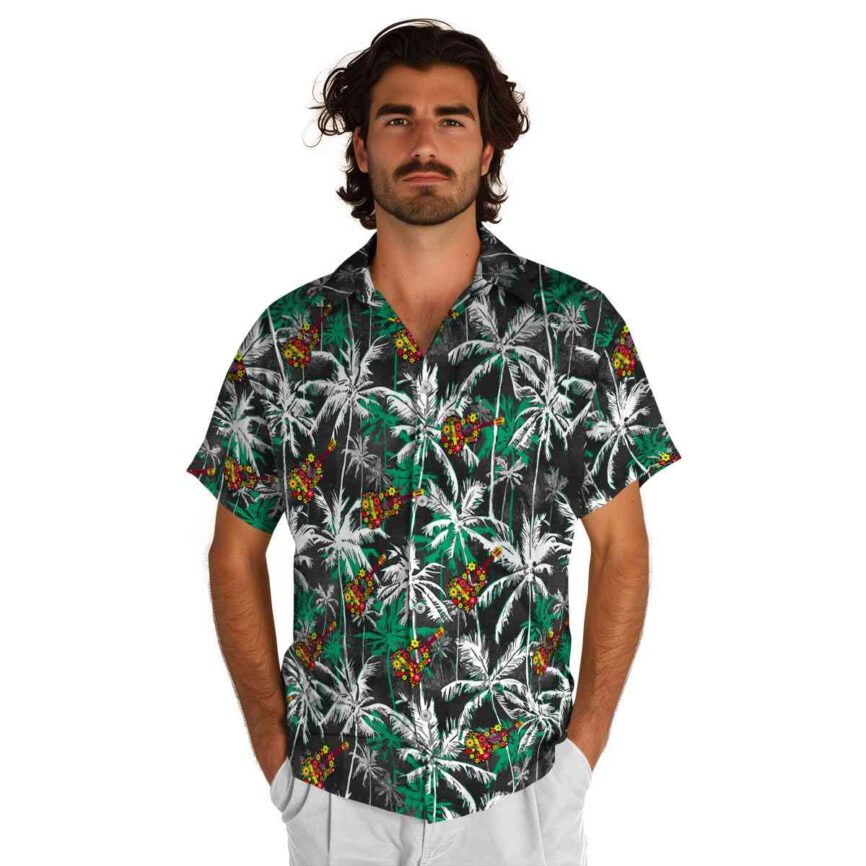 Ukulele Palm Themed Hawaiian Shirt New Arrival