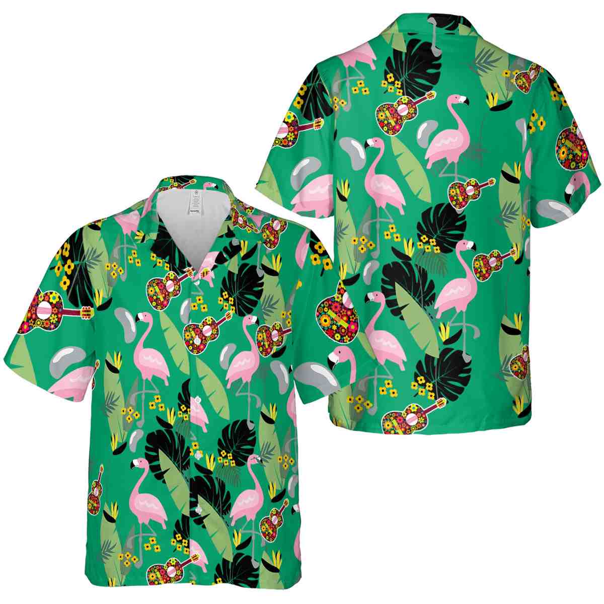 Ukulele Pink Flamingo Hawaiian Shirt Premium grade Ukulele Pink Flamingo Hawaiian Shirt Premium grade