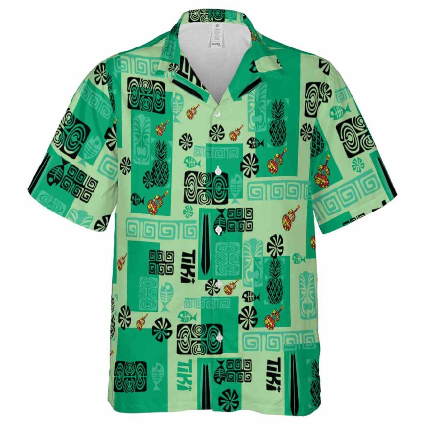 Ukulele Tiki Motifs Hawaiian Shirt Fashion forward
