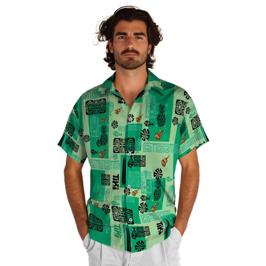 Ukulele Tiki Motifs Hawaiian Shirt New Arrival