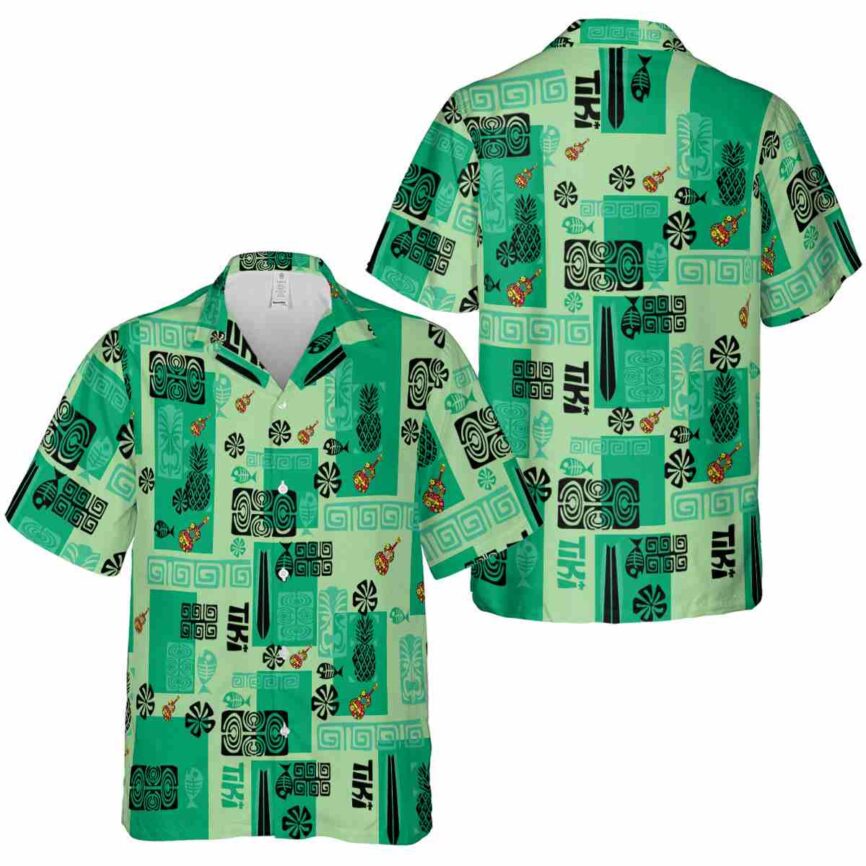 Ukulele Tiki Motifs Hawaiian Shirt Premium grade