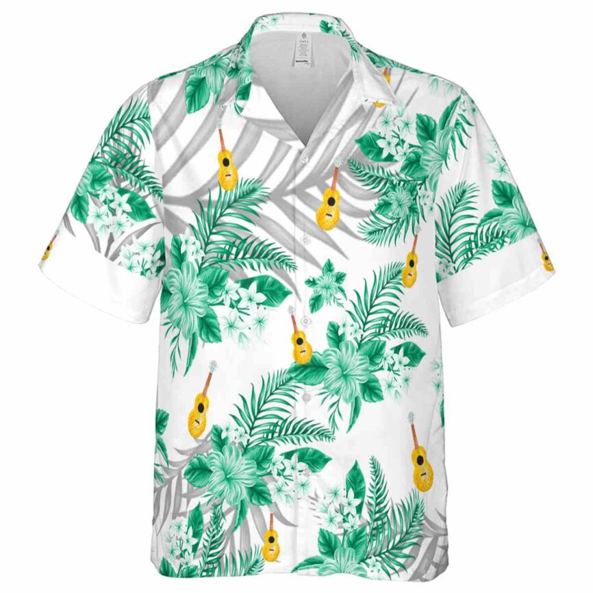 Ukulele Tropical Blossom Hawaiian Shirt Fashion forward